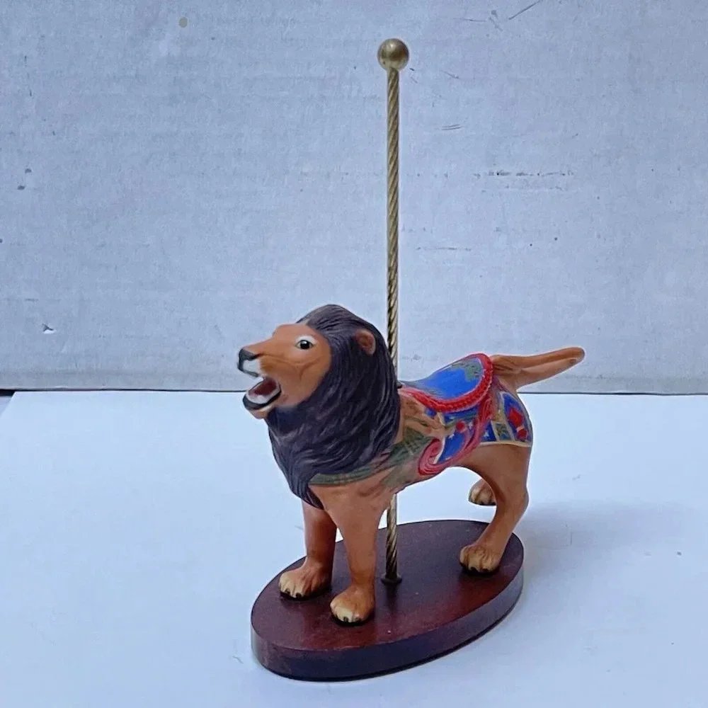 Vintage Lion Franklin Mint Treasury Of Carousel Art Porcelain 1988 Lion Decor